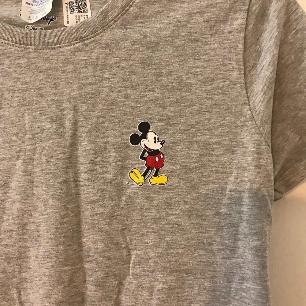 DISNEY CLASSIC MICKEY MOUSE GRAPHIC T-SHIRT Top Size S Gray PORT & COMPANY NWOT - Picture 2 of 7